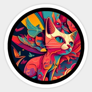 The Cat Lovers Colorful - Love Cats Sticker